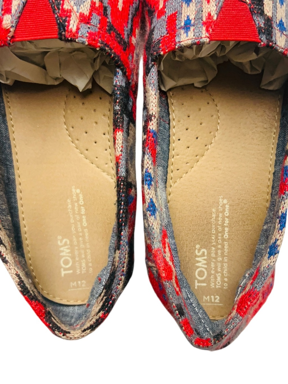 Tom’s Colorful Aztec Patterned Slip-On Flats Women’s Sz 12 - Picture 4 of 6